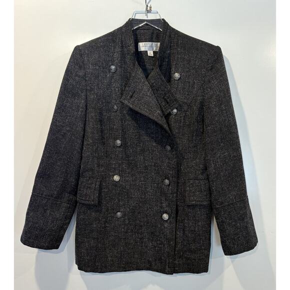 Larry‎ Levine Double Breasted Tweed Blazer Jacket Car Coat Womens Size 12 (L) - Picture 1 of 4